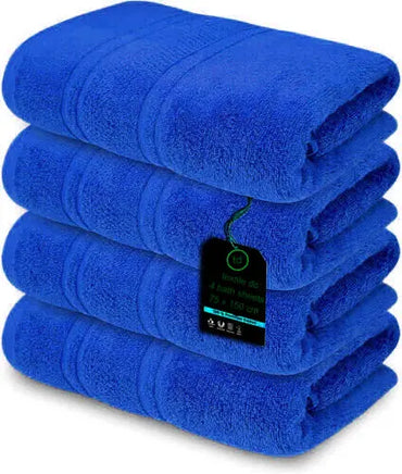 4 x Large Jumbo Budget Bath Sheet Towels 100% Egyptian Cotton Bath Sheets Big Towels 75 x 150 cm Towelsworld